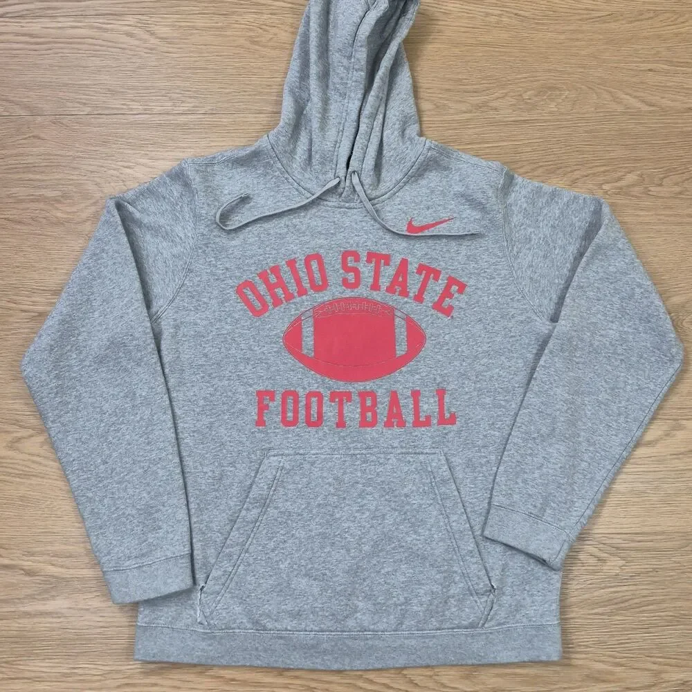 Ohio State Buckeyes Hoodie Mens L NCAA Football Nike Pullover Blended Fabric